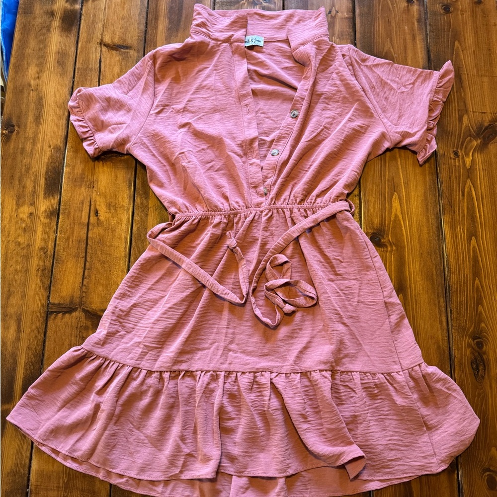 Stylish Pink Kids Casual Dress